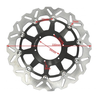 6 trou de montage 330MM motocycle en acier inoxydable rotor à disque flottant de frein pour Honda CBR929 RR CBR954 RR et Performance