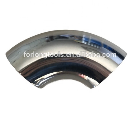 1Épaisseur.5 mm 304 acier inoxydable 90 degrés courbure coude connexion de tuyau d'échappement soudage ronde 3 pouces / 76 mm résistant à la corrosion
