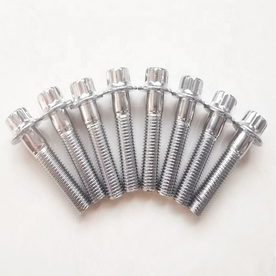 Assemblage de jante divisée en acier universel chromé Boulons M7 x 32 mm pour roues Aucune conception, juste un style Aucune fonctionnalité supplémentaire