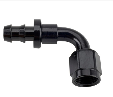 Support personnalisé tête ronde code noir en aluminium poussée sur le tuyau Kit d'ajustement de bout AN6 9PCS Femme connexion et durable