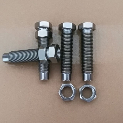 DIN Standard et titane boulon 7/16 &quot;-20 avec 9/16&quot; Hex Noix pour 1-1/8&quot; Torsion Stop Finition naturelle