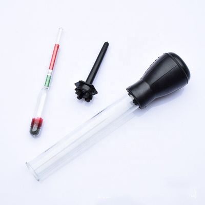 Noir et rouge 330mm/13" longueur de tuyau en caoutchouc de verre Hydromètre de batterie de voiture pour détection rapide de l'électrolyte d'eau acide