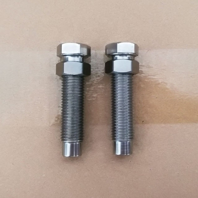 DIN Standard et titane boulon 7/16 &quot;-20 avec 9/16&quot; Hex Noix pour 1-1/8&quot; Torsion Stop Finition naturelle