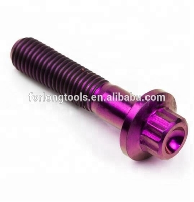 6AL-4V GR5 DIN Standard M7*32 Tête de flange à 12 points Titane Boulure à bord fendu pour BBS et conception durable