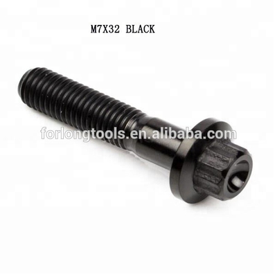 6AL-4V GR5 DIN Standard M7*32 Tête de flange à 12 points Titane Boulure à bord fendu pour BBS et conception durable