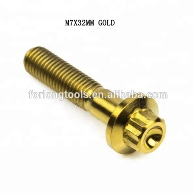 6AL-4V GR5 DIN Standard M7*32 Tête de flange à 12 points Titane Boulure à bord fendu pour BBS et conception durable