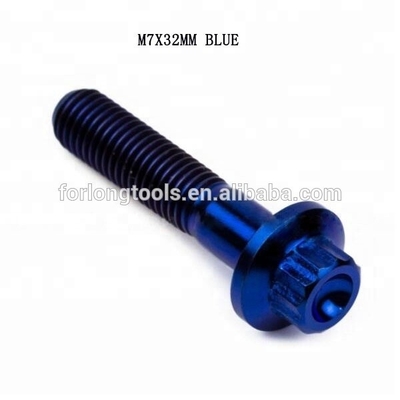 6AL-4V GR5 DIN Standard M7*32 Tête de flange à 12 points Titane Boulure à bord fendu pour BBS et conception durable