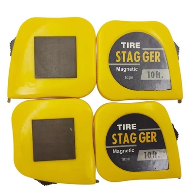 Jaune 10 pieds pneu de course magnétique Stagger bande mesure 1/4 &quot; largeur de lame pour la mesure de précision en pouces impériaux