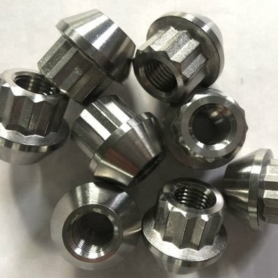 Noix de flange de titane à finition plate standard DIN pour composant de fixation de roue fileté 1/2-20