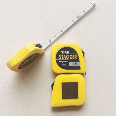 Couleur jaune voiture de course Stagger ruban à mesurer Tap 10 pieds * 1/4 &quot; avec système de mesure impérial et outils magnétiques