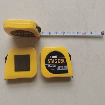 Couleur jaune voiture de course Stagger ruban à mesurer Tap 10 pieds * 1/4 &quot; avec système de mesure impérial et outils magnétiques