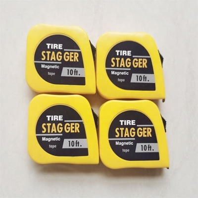 Couleur jaune voiture de course Stagger ruban à mesurer Tap 10 pieds * 1/4 &quot; avec système de mesure impérial et outils magnétiques