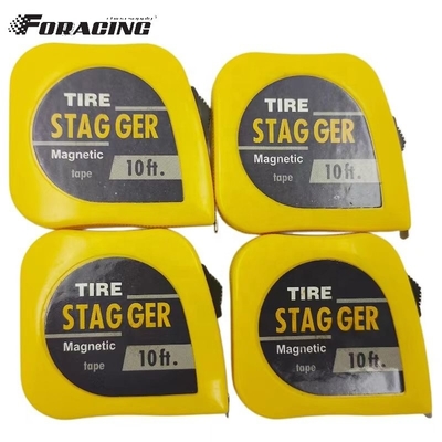 Logo personnalisé Pneus de course magnétique jaune Stagger Taille du ruban avec 10 pieds de longueur et 1/4 &quot;de largeur de lame