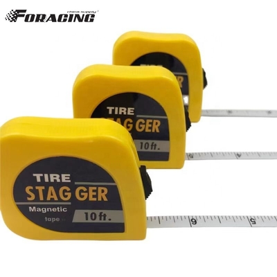 Logo personnalisé Pneus de course magnétique jaune Stagger Taille du ruban avec 10 pieds de longueur et 1/4 &quot;de largeur de lame