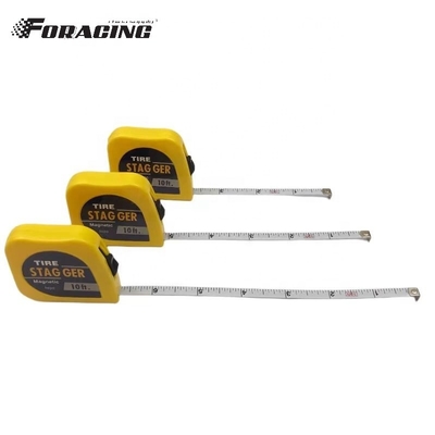 Logo personnalisé Pneus de course magnétique jaune Stagger Taille du ruban avec 10 pieds de longueur et 1/4 &quot;de largeur de lame