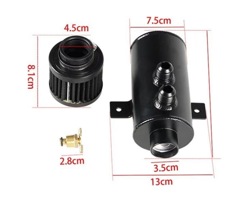 Réservoir universel de 750 ml de capture d'huile réservoir d'aluminium poli W / filtre respirateur déroutant AN10 pour des performances inégalées