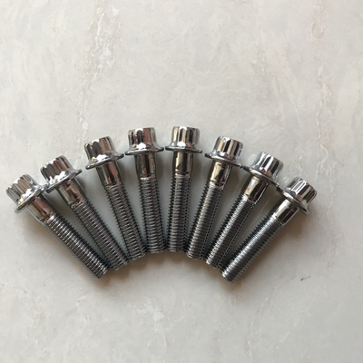 Sprint Car 12 PT BBS RS/RX Boulons à jante divisée M7 x 32 Boulons en acier à l'intérieur chromé pour la norme ISO