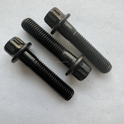 Standard OE NO. Titane Gr5 12 PT RS/RX Kit à jante divisée M7 x 32 Boulon et écrous Flange Boulon noir pour montage universel de voiture