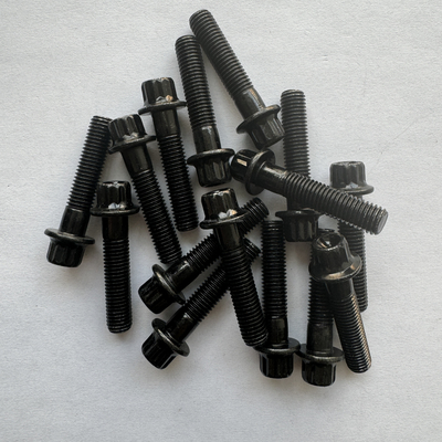 Standard OE NO. Titane Gr5 12 PT RS/RX Kit à jante divisée M7 x 32 Boulon et écrous Flange Boulon noir pour montage universel de voiture