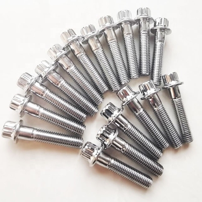Finition en zinc DIN Standard M7 x 32 12 PT Boulon et écrous de verrouillage en nylon M7 pour roues BBS Chromoly en acier glissant