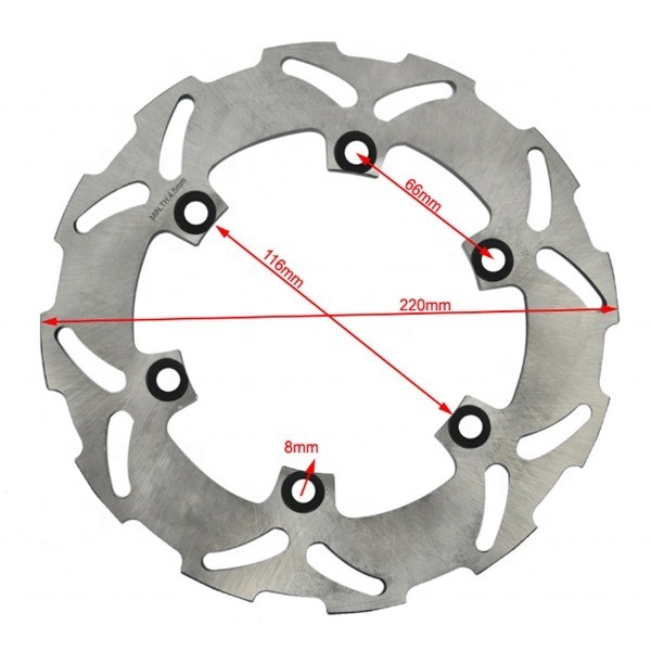 Rotor à disque de frein arrière fixe de 220 mm OD pour Yamaha TT 250 YZF R6 600 YZF R1 1000 Freinage en douceur et performances constantes