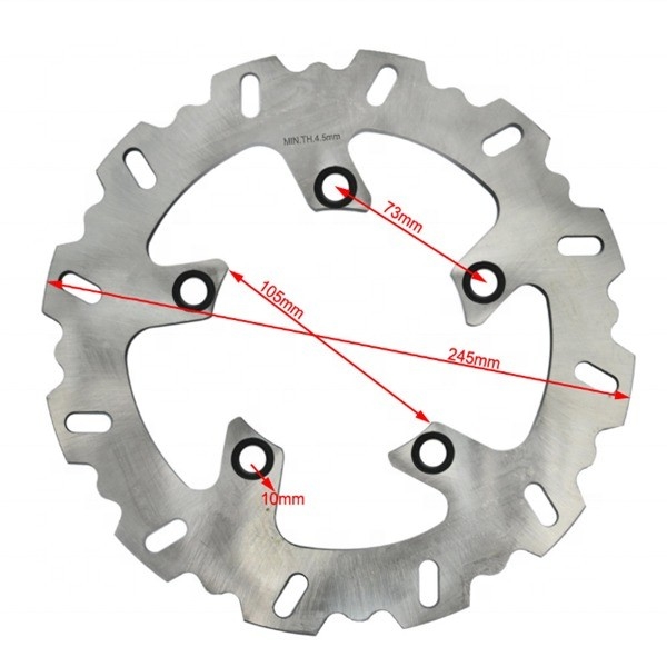 Rotor à disque de frein arrière de 245 mm d'épaisseur pour Yamaha FZ6 600 FZ6 Fazer 600 Road Motorcycle Fabriqué en acier inoxydable durable