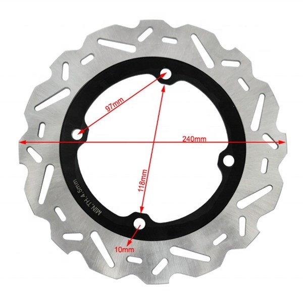 Position arrière Rotor de frein à disque fixe de 240 mm pour Honda Racing Bike CB F 500 CB X 500 CBR R 500 Freinage lisse et silencieux
