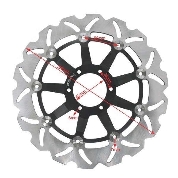 6 trous de montage 296 mm Motocycle en acier inoxydable rotor à disque flottant de frein pour Honda CBR F 600 Crossrunner 800 VFR 800