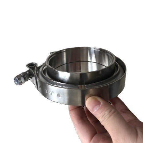 Année universelle en acier inoxydable 1,75 pouces V pinces de bande pour tuyau d'échappement turbo installation facile