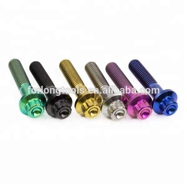 6AL-4V GR5 DIN Standard M7*32 Tête de flange à 12 points Titane Boulure à bord fendu pour BBS et conception durable