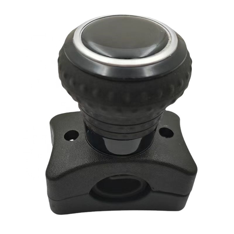 Coupe de roue noire universelle, roue de direction de voiture, booster, bouton de rotation, poignée à 360 degrés, prise de balle, commande manuelle pour un fonctionnement en douceur