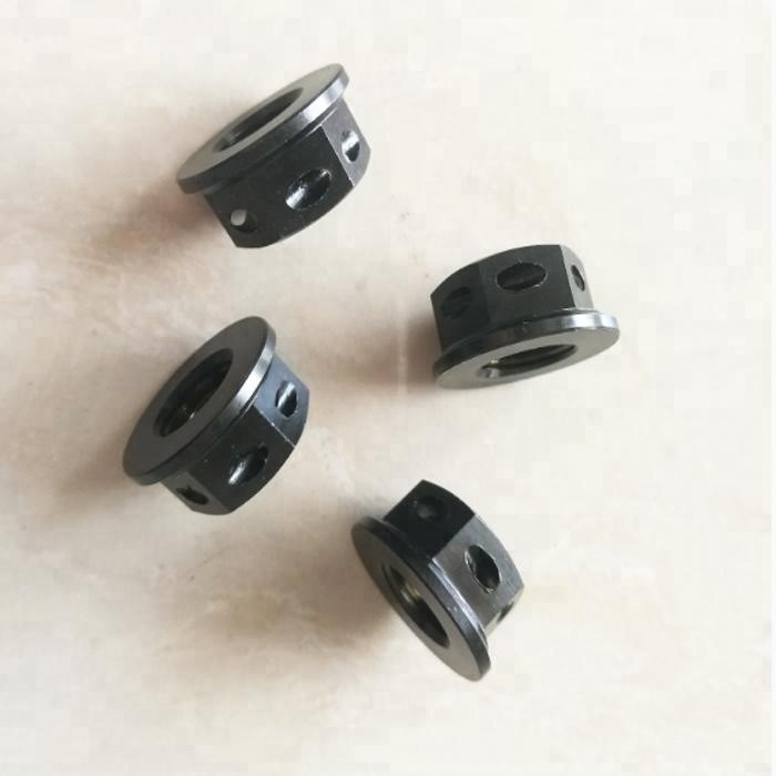 Finition PVD résistante à la corrosion M10 X 1.25 Noix de flange hexagonale en titane noir forée pour fil de fermeture