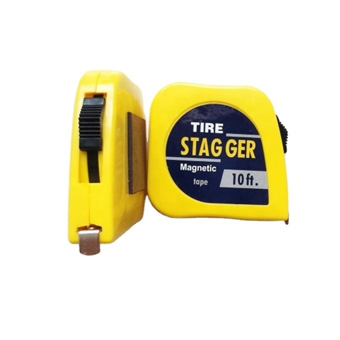 Pneus de course magnétique professionnel de 10 pieds mesure de ruban à étau avec lame large de 1/4 &quot; et robinet jaune