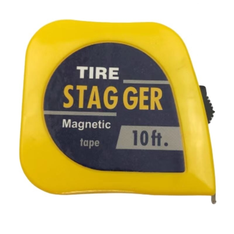 Logo personnalisé Pneus de course magnétique jaune Stagger Taille du ruban avec 10 pieds de longueur et 1/4 &quot;de largeur de lame