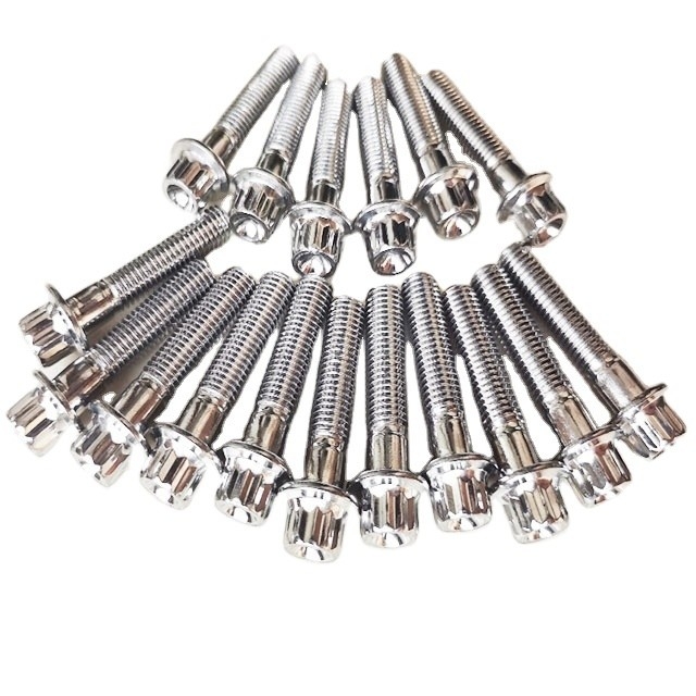 Finition en zinc DIN Standard M7 x 32 12 PT Boulon et écrous de verrouillage en nylon M7 pour roues BBS Chromoly en acier glissant